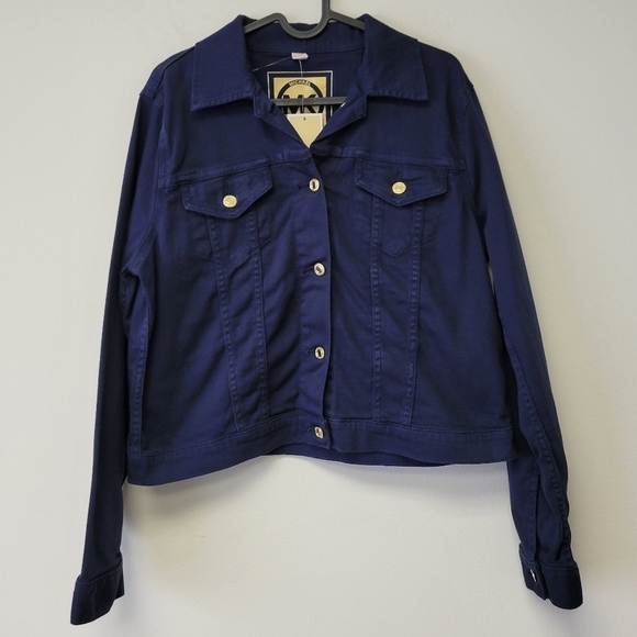 Michael Kors Trucker Jean Jacket Navy Blue L - Picture 1 of 7